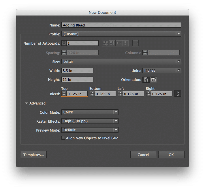 Adding bleed in Illustrator