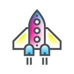 Sending your file (rocket ship taking off)